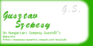 gusztav szepesy business card